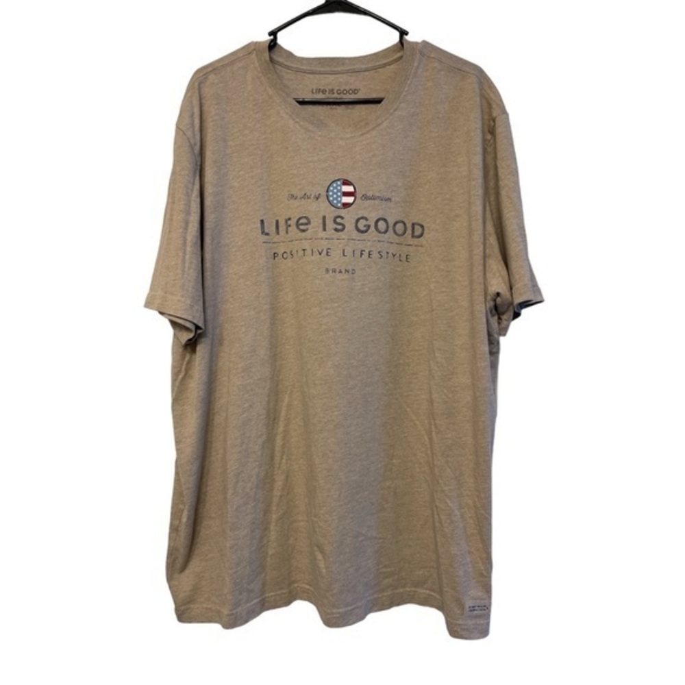 Life is Good Tan Graphic Shirt Size XXL EUC #5986